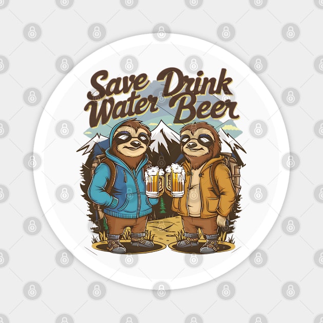 "Chill & Spill: Slothful Sips" Magnet by WEARWORLD